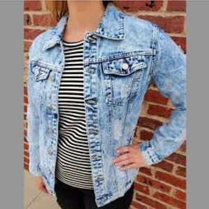 AG Adriano Goldschmied Acid Washed Trucker Jean Jacket EUC/sz M